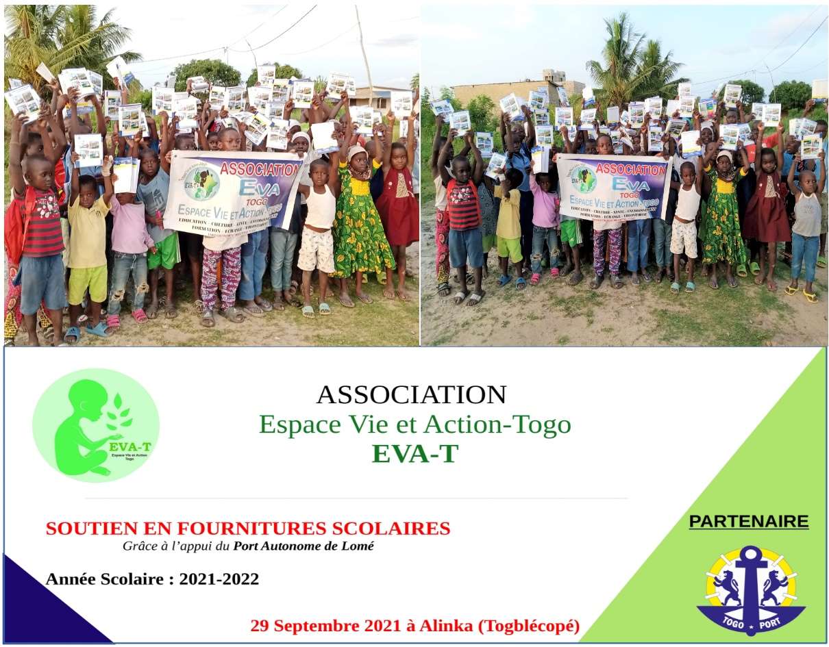 Rentrée scolaire: l’association EVA-Togo apporte son soutien en fournitures scolaires