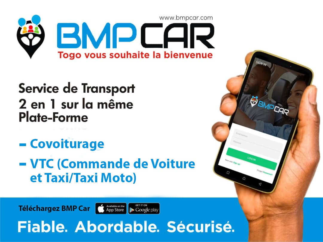 Découvrez BMP CAR TRANSPORT, le nouveau service de covoiturage et de taxi/ taxi-moto au Togo