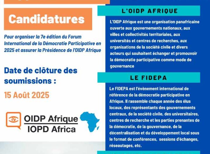 L’OIDP Afrique lance un appel à candidatures pour la Présidence et l’organisation du FIDEPA 2026