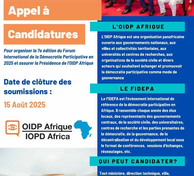 L’OIDP Afrique lance un appel à candidatures pour la Présidence et l’organisation du FIDEPA 2026